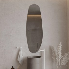 Lustro owalne bez podświetlenia bezramowe 55 x 150 cm DELIS | Różne kolory szkła : Kolor - Grafit
