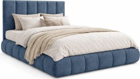 Niebieskie tapicerowane łóżko pikowane 5 rozmiarów L2-B83