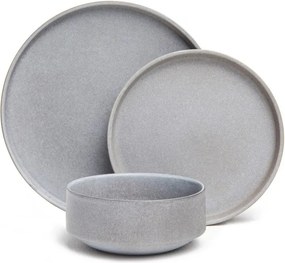 18-częściowy zestaw szarych naczyń z kamionki Bonami Selection Malia