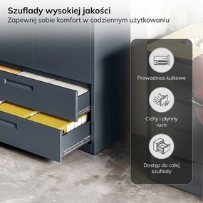 Szafa metalowa wielofunkcyjna Megan z 2 szufladami, antracyt