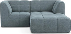 Niebieski narożnik z materiału bouclé (prawostronny/z szezlongiem) Aloha – Makamii