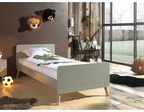 Oliwkowe łóżko dziecięce z drewna sosnowego Vipack Billy, 90x200 cm