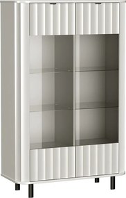 Witryna MODERNO 200 x 98,3 cm, Stojąca witryna do Salonu, Biały