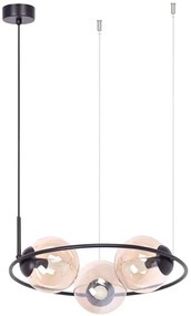 Geometryczna lampa wisząca z bursztynowymi kloszami - A202 Z7-N12