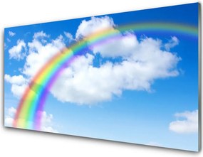 Szkło Dekoracyjne do Kuchni Magiczna Tęcza nad Chmurami