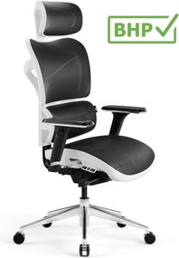 Krzesło biurowe Diablo V-Commander, zgodne z normą BHP, kolor biało-czarny