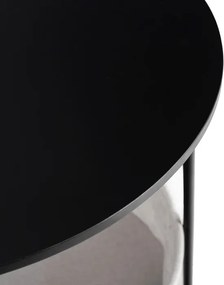 Stolik Kawowy z Koszem VARANO 55 cm Czarny/Beżowy Skandynawski