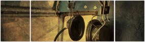 Obraz - Słuchawki lotnicze w stylu vintage (170x50 cm)