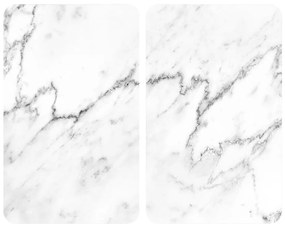 Komplet 2 szklanych osłonek na kuchenkę Wenko Marble, 52x30 cm
