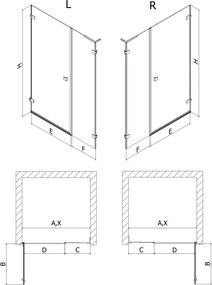 Mexen Lunar-B L drzwi prysznicowe uchylne prawe 120 cm, transparent, białe - 832SL-120-050-20-00-P