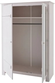 Biała szafa z litego drewna sosnowego z lustrem 120x170 cm Bertram – Støraa