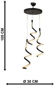 Czarna metalowa lampa wisząca LED ø 30 cm Hilton – Squid Lighting