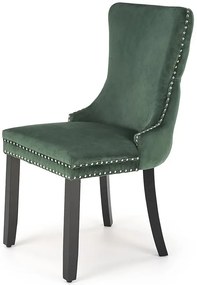 Zielone tapicerowane krzesło w stylu glamour - Knobby