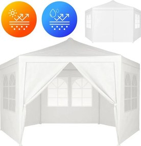 Pawilon ogrodowy z oknami 2x2x2m, namiot ogrodowy, biały Gardella-WW