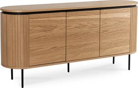 Komoda do Salonu BECK 160 cm Dąb Trzydrzwiowa Ryflowana Nowoczesna