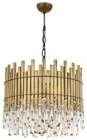 Żyrandol na łańcuchu CRYSTALLINE 6xE27/40W/230V śr. 40 cm mosiądz
