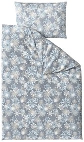PrzytulneMieszkanie.pl PrzytulneMieszkanie.pl Pościel flanelowa z mikrofibry SNOWFLAKE niebiesko-szara Rozmiar pościeli: 70 x 90 cm | 140 x 220 cm