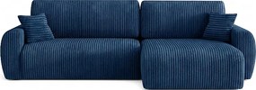Stylowy narożnik rozkładany prawostronny  ARIEL L 246x150x87 cm w tkaninie Velo 88 granatowe