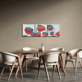 Obraz - Maki - nafta (z zegarem) (90x30 cm)