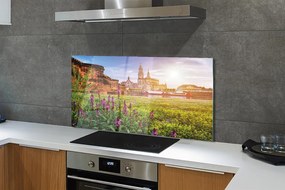 Panel szklany do Kuchni Wschód Słońca nad Niemiecką Rzeką