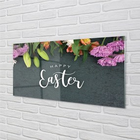 Szkło do Kuchni na Ścianę Wielkanocna Kompozycja Kwiatowa