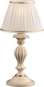 Lampa stołowa Leonardo z drewna w kolorze kości słoniowej i złota, 1 lampa, z abażurem dm.20 H.43 Ø20 BL180-LT-AV