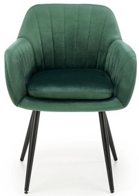 Krzesło Do Jadalni Salonu Ciemny zielony Velvet Kubełkowe Nowoczesne K429
