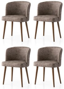 Zestaw krzeseł do jadalni Zen Mink and Black, 4sztuki