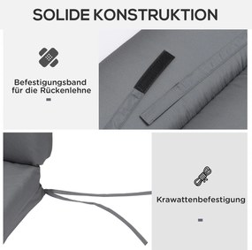 Outsunny poduszka na leżak kolor ciemnoszary 196 cm x 55 cm x 8 cm