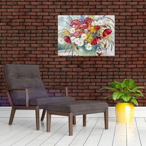 Obraz wazonu z dzikimi kwiatami (70x50 cm)