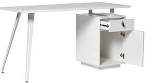 Białe biurko Marckeric Rudy, 140x60 cm