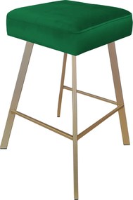Hoker MAX krzesło barowe tkanina Welur podstawa metalowa : Kolor nogi - Złota profil, Kolor tkaniny - VELVET - MG25, Typ siedziska - Siedzisko stałe