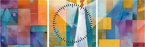 Obraz - Geometryczny anioł (z zegarem) (90x30 cm)