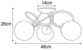 Lampa sufitowa z 3 grafitowymi kloszami - A210-Aveo