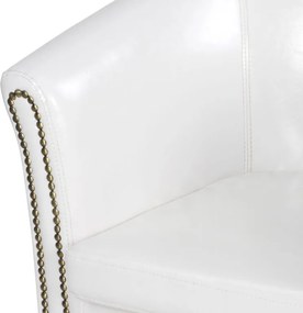 MIADOMODO Zestaw foteli Chesterfield, 58 x 71 x 70 cm, biały