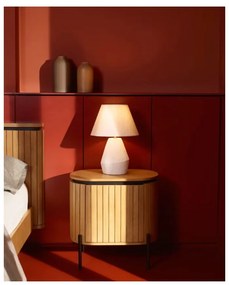 Biała lampa stołowa z tekstylnym kloszem (wys. 43 cm) Noara – Kave Home