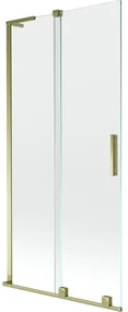 Mexen Velar L parawan nawannowy 2-skrzydłowy rozsuwany 95 x 150 cm, transparent, złoty - 896-095-003-01-50