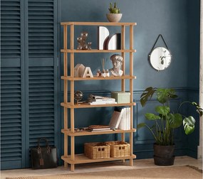 Regał na książki – 80 cm x 168,5 cm x 28 cm – Sosna atlantycka – Płyta wiórowa pokryta melaminą