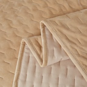 Aksamitna narzuta na łóżko ASTRALIA, ciemny beżowy Rozmiar: 200 x 220 cm