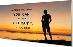 Szklany Panel Napis na tle Morza