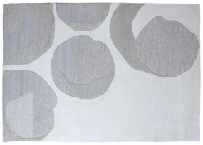 Dywan z wypukłym abstrakcyjnym wzorem z wełny i wiskozy - 160 x 230 cm - 2200/m2 - Szary - KUMASI
