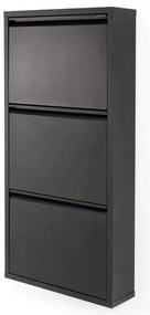 Czarna metalowa uchylna szafka na buty 50x103x15 cm Billy – Spinder Design