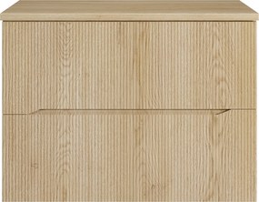 Szafka łazienkowa wisząca prążkowana z półką – Jasny naturalny – 80 cm – ORISO
