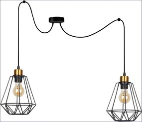 Czarna druciana lampa do industrialnej kuchni - K110-Telesto