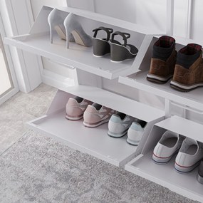 Szafka na buty metalowa wąska biała  SHIRLEY 960 x 900 x 170 mm