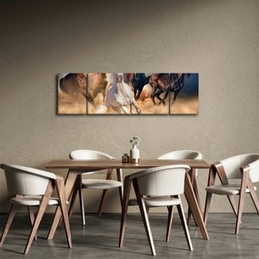 Obraz - Konie na pustyni (170x50 cm)