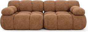 Sofa modułowa dwuosobowa, tkanina welurowa Salvador, Ciemnobeżowy, Selia