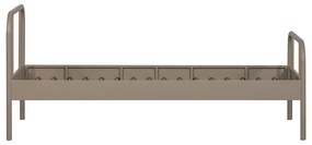 Beżowe metalowe łóżko jednoosobowe ze stelażem 90x200 cm Mata – WOOOD