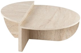 Zestaw 2 stolików kawowych - Efekt beżowego trawertynu - ALOEVA