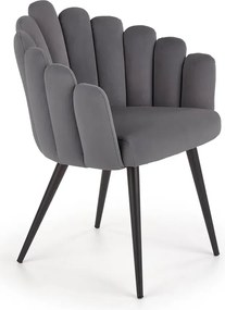 Szare eleganckie tapicerowane krzesło glamour S7-K07